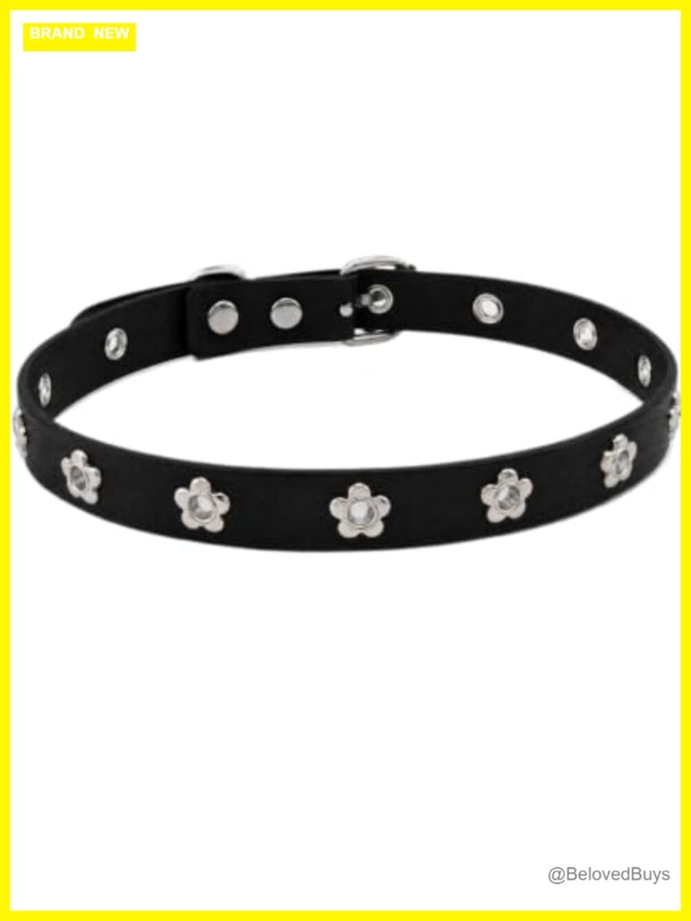 Gothic Black Leather Choker Necklace with Silver Chain Detail for Women